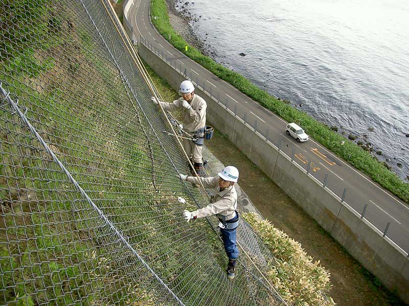 急崖斜面調査の状況
