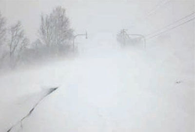 地吹雪による視程障害